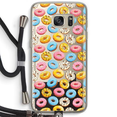 Pink donuts: Samsung Galaxy S7 Transparant Hoesje met koord