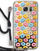 Pink donuts: Samsung Galaxy S7 Transparant Hoesje met koord