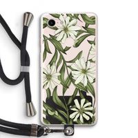 Wit bloemenpatroon: Pixel 3 XL Transparant Hoesje met koord