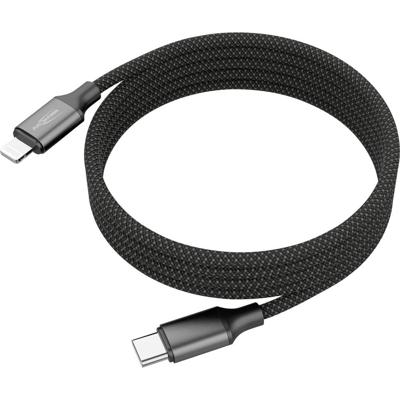 Ansmann USB-kabel Apple Lightning stekker, USB-C stekker 120 cm Zwart Textielmantel 1700-0187 Ansmann USB-kabel Apple Lightning stekker, USB-C stekker 120 cm Zwart Textielmantel 1700-0187