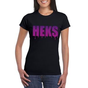 Halloween heks tekst t-shirt zwart dames