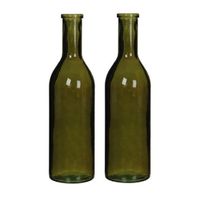 2x Glazen fles / vaas groen 50 x 15 cm