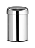 Brabantia touch bin wandafvalemmer 3 liter brilliant steel