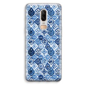 Blauw motief: OnePlus 6 Transparant Hoesje