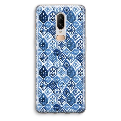 Blauw motief: OnePlus 6 Transparant Hoesje