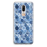 Blauw motief: OnePlus 6 Transparant Hoesje