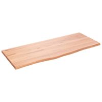 Wandschap 100x40x2 cm behandeld massief eikenhout lichtbruin