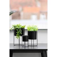 J-Line bloempot Op Voet - metaal - zwart - small - Ø 11 cm