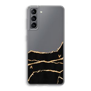 Gouden marmer: Samsung Galaxy S21 Transparant Hoesje