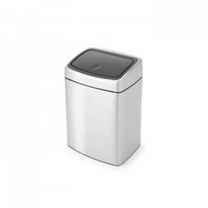 Brabantia Touch Bin wandafvalemmer 10 liter met kunststof binnenemmer - Matt Steel Fingerprint Proof