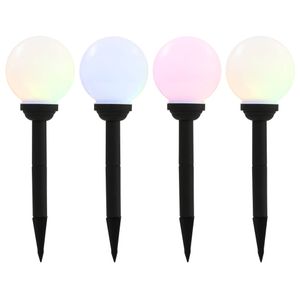 VidaXL Led-solarlampen rond 15 cm rgb 4 st