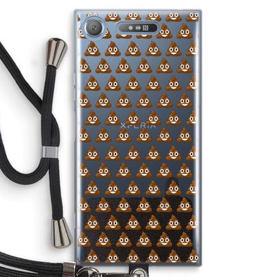 Poop emoji: Sony Xperia XZ1 Transparant Hoesje met koord