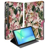 Flowers Tablet Hoesje met Standaard Samsung Galaxy Tab S10 FE Plus Flowers Tablet Hoesje met Standaard Samsung Galaxy Tab S10 FE Plus