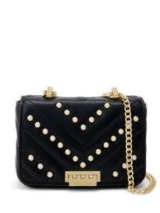 Zac Zac Posen mini sac porté épaule Earthette à ornements de perles artificielles - Noir