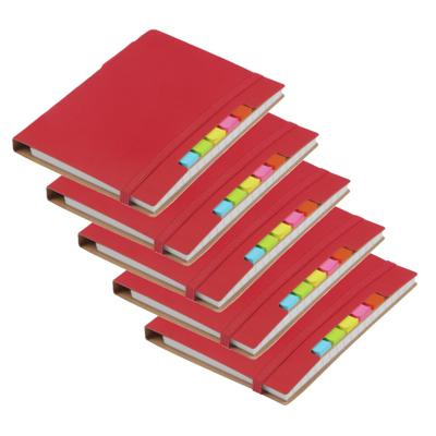 Schoolschrift / notitieboekje - 5x - A6 formaat - 70 gelinieerde pagina's - rood - met balpen Schoolschrift / notitieboekje - 5x - A6 formaat - 70 gelinieerde pagina's - rood - met balpen