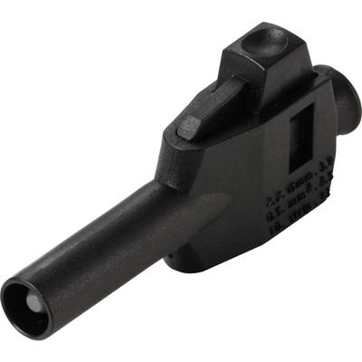 VOLTCRAFT MP-4 Laboratoriumstekker met klemaansluiting Stekker, recht Stift-Ø: 4 mm Zwart 50 stuk(s) Box