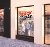 Black friday sticker etalage rood zwart