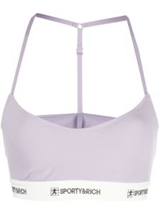 Sporty & Rich haut crop à bande logo - Violet