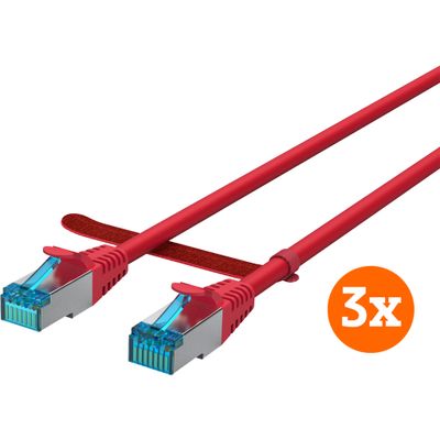 BlueBuilt Netwerkkabel STP CAT6 0,5 meter Rood 3-Pack BlueBuilt Netwerkkabel STP CAT6 0,5 meter Rood 3-Pack