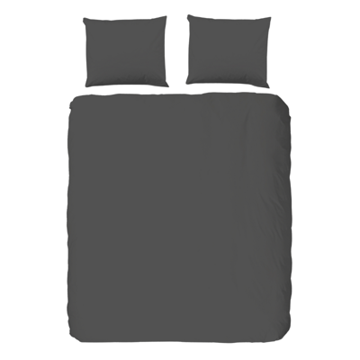 Dekbedovertrek Percale Katoen Donkere Kleuren Effen 140x200 Cm Antraciet Anti Allergie & Anti Huisstofmijt Good Morning - Dekbed-Discounter.nl