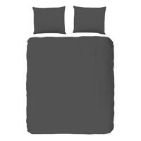 Dekbedovertrek Percale Katoen Donkere Kleuren Effen 140x200 Cm Antraciet Anti Allergie & Anti Huisstofmijt Good Morning - Dekbed-Discounter.nl