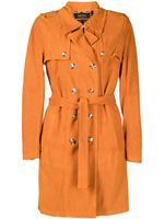 Gucci Pre-Owned trench en daim à design perforé - Orange