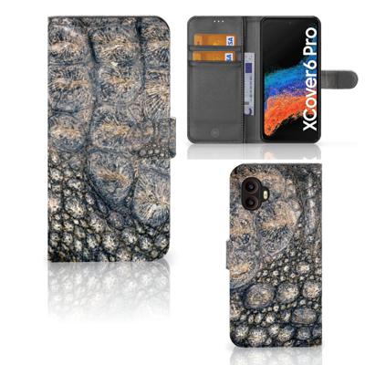 Samsung Galaxy Xcover 6 Pro | Telefoonhoesje | Met pasjeshouder | Krokodillenprint