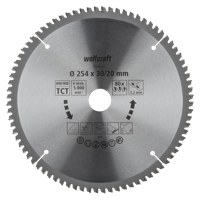Wolfcraft Kap- en verstekzaagblad | HM | 80 Zähne | Ø254mm | 1 stuk - 6543000