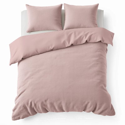 Dekbedovertrek Teddy - Eenpersoons (140x220 cm) - Roze Microvezel - Dessin: Effen - Sleeptime - Dekbed-Discounter.nl