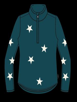 Protest Noon 1/4 Zip Pully Dames Rainstorm Blue L/40