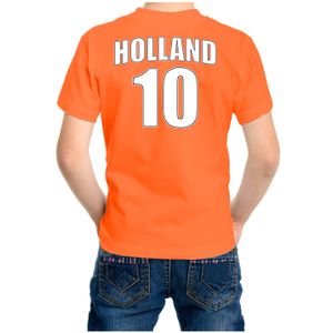 Oranje t-shirt met rugnummer 10 - Holland / Nederland fan shirt voor kinderen