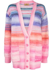 Missoni cardigan rayé à col v - Rose