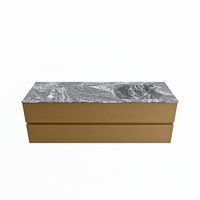 MONDIAZ VICA-DLUX 150cm badmeubel onderkast Oro 2 lades. Inbouw wastafel CLOUD rechts zonder kraangat, kleur Lava. - thumbnail