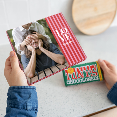 Giftbox met reep Tony&apos;s Chocolonely bedrukken - Hazelnoot