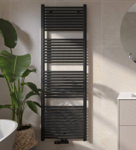 Saqu Fonti handdoekradiator 1067W 60x181,7cm mat zwart