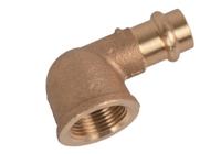 Kirchhoff Roodmessing overgangshoek 90°, blank, 28 mm x 1"IT, 1 socket, (P4090g) - 988621755