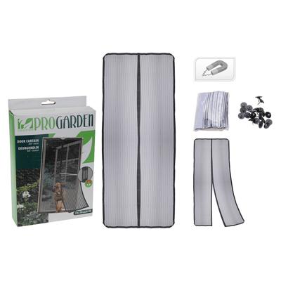 Muggennet Progarden Magnetisch 2 Onderdelen Deuren Glasvezel Zwart (50 x 220 cm)