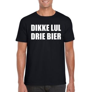 Dikke lul drie bier heren T-shirt zwart