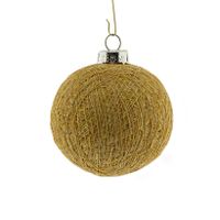 1x Gouden Cotton Balls kerstballen 6,5 cm kerstboomversiering 1x Gouden Cotton Balls kerstballen 6,5 cm kerstboomversiering