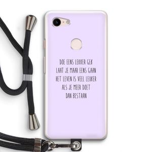 Gek: Pixel 3 Transparant Hoesje met koord