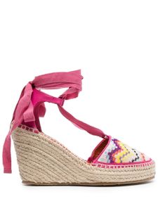 Missoni zigzag-woven wedge espadrilles - Rose