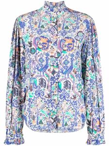 ISABEL MARANT blouse imprimée à volants - Bleu