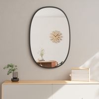 Umbra Ovale Spiegel 'Hub' 91 x 61cm, kleur Zwart