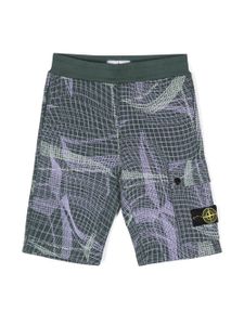 Stone Island Junior short de sport à patch logo - Vert