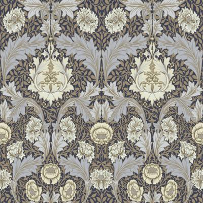 Dutch Wallcoverings Hidden Tr2 -Myrtle Blue/White - Blauw/Wit