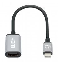 Manhattan USB 2.0 Adapter [1x USB-C stekker - 1x HDMI-bus] 4K@60Hz USB-C to HDMI-Adapter 15 cm - thumbnail