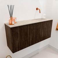 Toiletmeubel Mondiaz Joya Dlux | 90 cm | Meubelkleur Walnut | Faye wastafel Frappe Wasbak Rechts | Zonder kraangat(en)