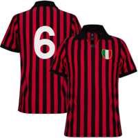 AC Milan Retro Voetbalshirt 1962-1963 + Nummer 6 (Trapattoni)