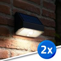 Solar wandlamp beam met schemer- en bewegingssensor op zonne-energie set van 2 stuks Solar wandlamp beam met schemer- en bewegingssensor op zonne-energie set van 2 stuks