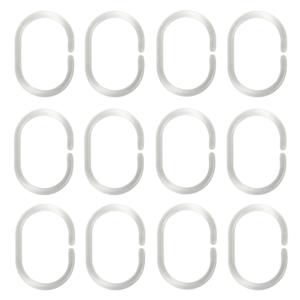 MSV Douchegordijn ophang ringen - kunststof - transparant - 12x stuks - 4 x 6 cm   -